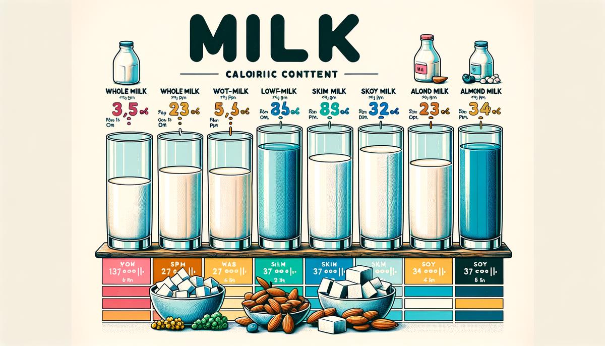 A comparison of caloric contents in different milk types
