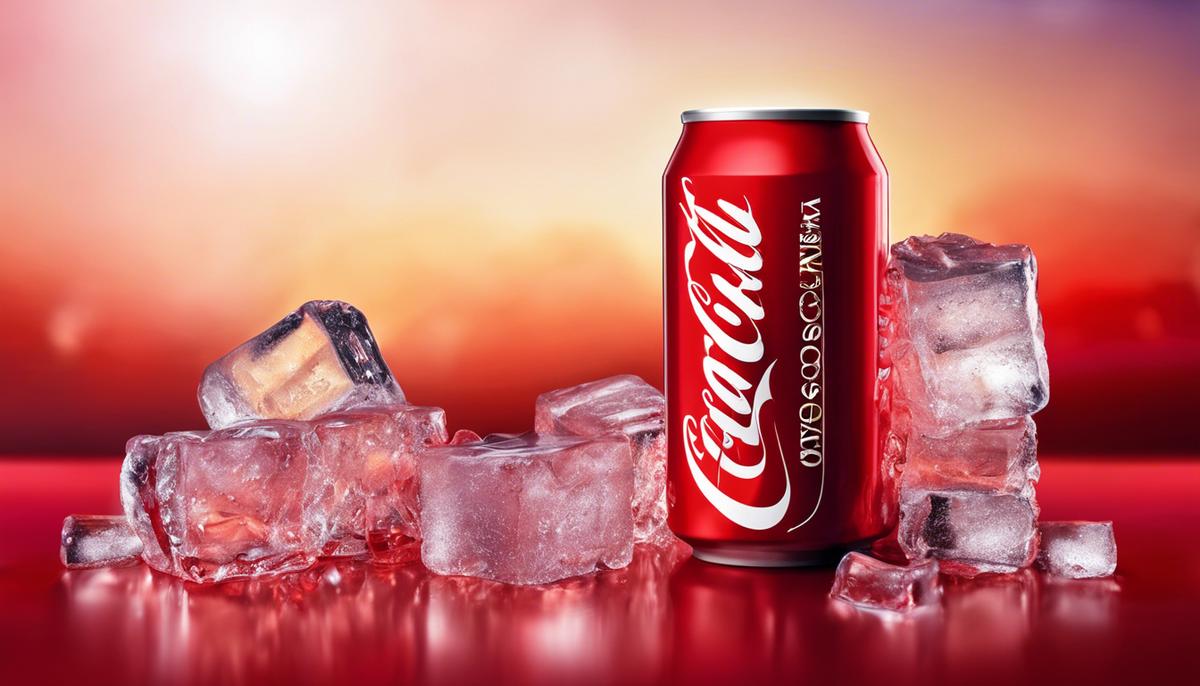 An image depicting a can of soda with a red background and the text 'high-calorie sugary drinks' written in white on it.